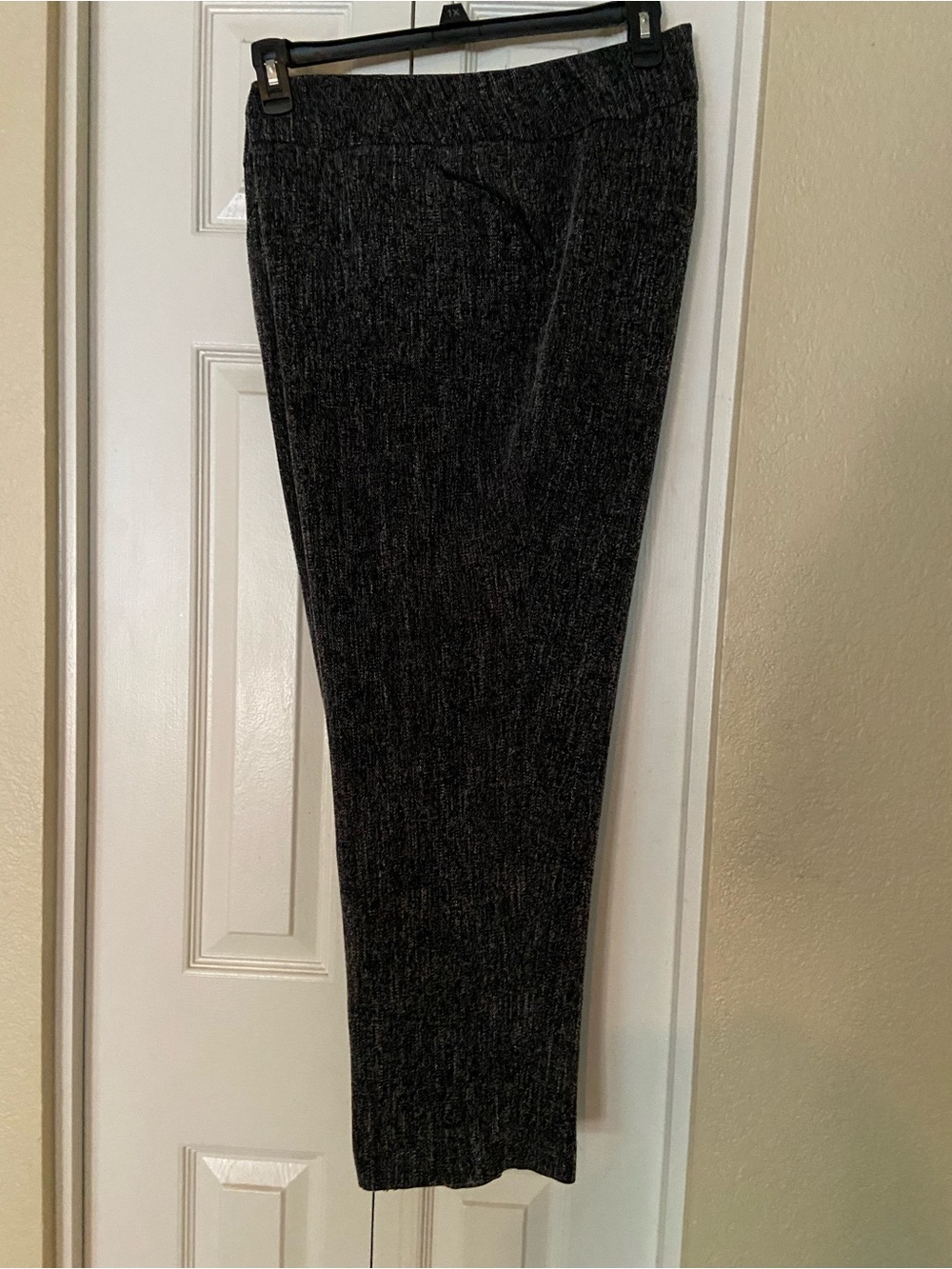 Women's Black Heather Stretch Pull-On Pants-18W Short